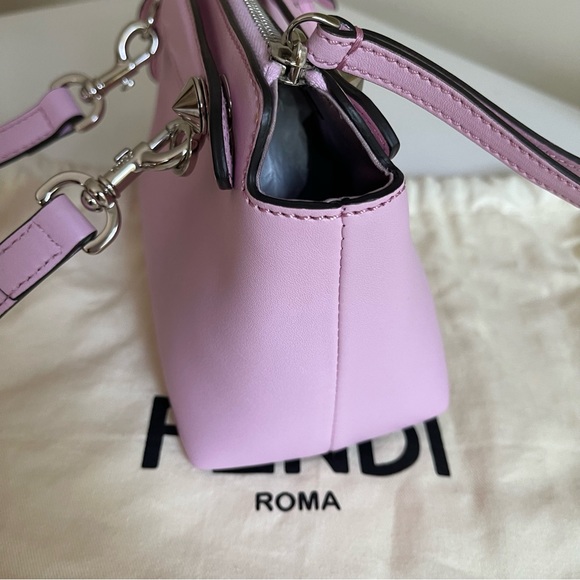 NEW Fendi Vitello Dolce Crystal Croc Tail Mini By The Way Boston Bag Pink - Picture 15 of 17